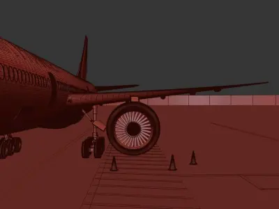 airplane philippines airways boeing on tarmac at sunset 3D model