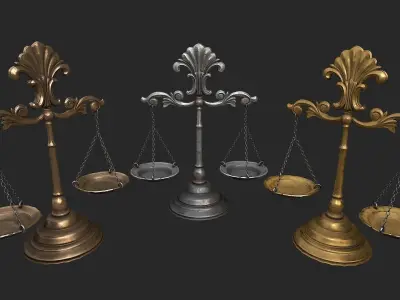Balance Scales Low-poly 3D model