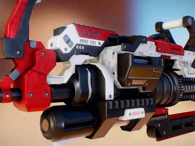 Futuristic Minigun Low-poly 3D model