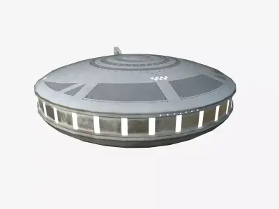 Alien Spaceship UFO A09 White - Sci Fi Spacecraft Design Low-poly 3D model
