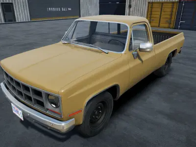 80s Pickup unity asset Low-poly 3D model