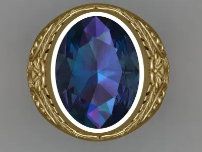 Antique Gents Signet Ring 3D print model order