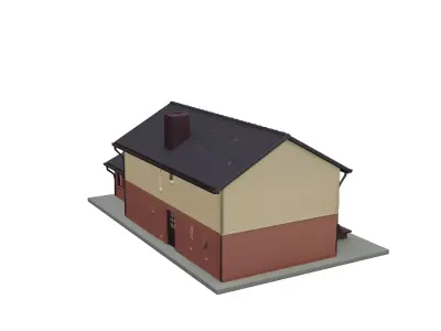 Train Station 3D model 4