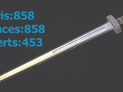 Sword Low-poly 3D model shop