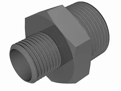 PVC Reducing Nipples - BSP Male x BSP Male Free 3D model