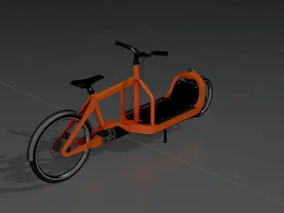 Orange Cargo Bike Low-poly 3D model