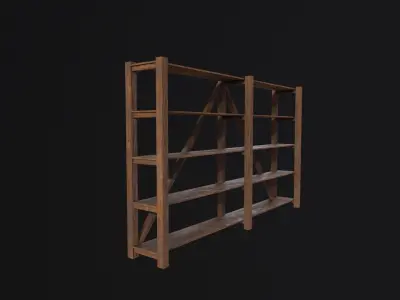 Pottery Shelf Long Low-poly 3D model purchase