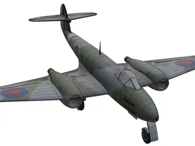Gloster Meteor Low-poly 3D model purchase