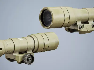 Tactical Flash Light SureFire M300C Compact Led Mounted Low-poly 3D model