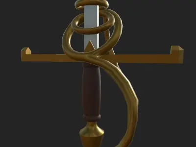 Rapier sword Low-poly 3D model get