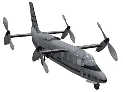 Curtiss-Wright X-19 Low-poly 3D model