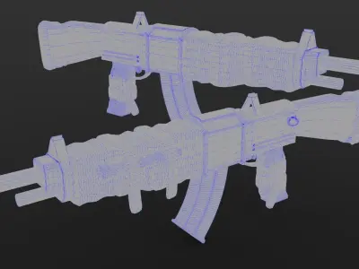 Custom Assault Rifle Low-poly 3D model
