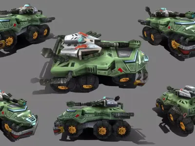 Tank Boss AT Low-poly 3D model