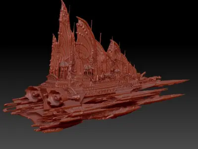 Sci-Fi Emperors Fin ship palace 3  3D model