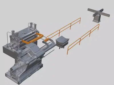 Unwinding machine with straightening equipment 3D model