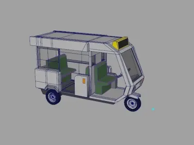 Tricycle Rickshaw Tuktuk  4 SEATS Low-poly 3D model