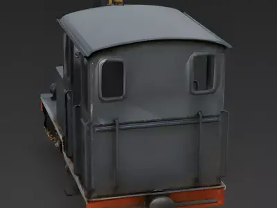 Realistic Mountain Narrow-Gauge Steam Locomotive 3D Model Low-poly 3D model