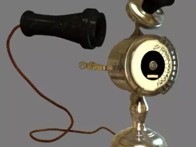 vintage telephone Low-poly 3D model