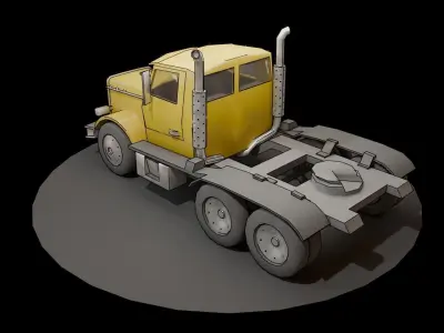 American Old Truck Low-poly 3D model