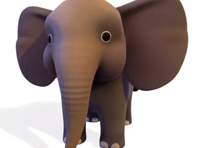 Low Poly Stylized Elephant 3D Model Low-poly 3D model