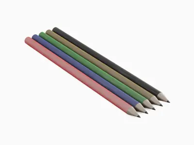 Color Pencils 5 pcs Low-poly 3D model