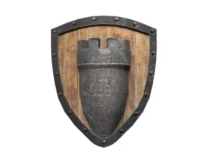 Shield 3D wooden Free low-poly 3D model