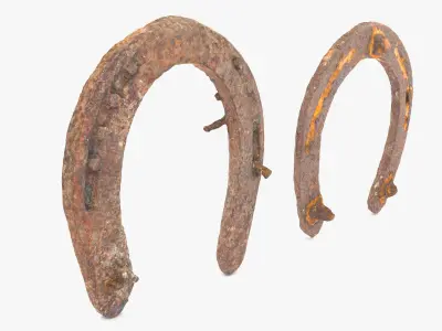 Old Rusty Horseshoes Low-poly 3D model