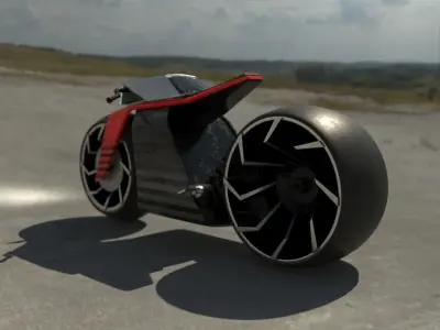 Futuristic Motorcycle 1 3D model