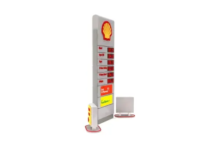Petrol Station Totem Sign and Orientation Sign model 3D model