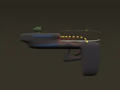 concept visual of a Gun 3D model