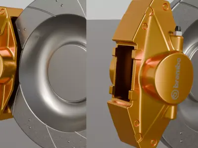 Nissan 350Z Rear Brembo Calipers High Quality for Visualization 3D model
