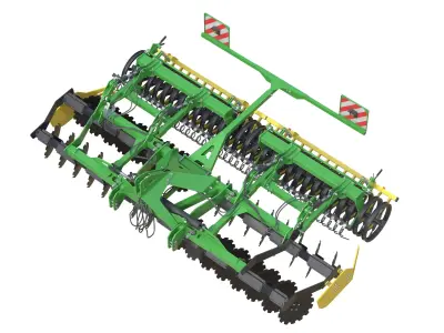 Kerner Helix H450 Trailed Disc harrow Low-poly 3D model