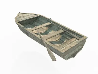 Small wooden boat 3D model
