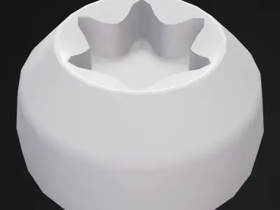 Screw and bolt Heads  Collection Low-poly 3D model