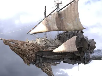 Gold Dragon airship 3D model