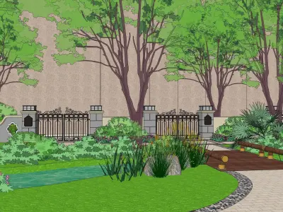 Sketchup Landscape Park T1 Free 3D model
