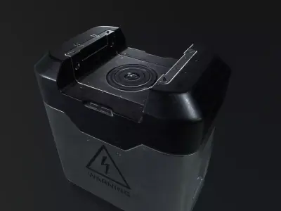 Futuristic Smart Power Cell Box Game Ready Props sci-fi Free low-poly 3D model