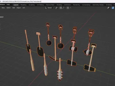 Low Poly Game Tools Low-poly 3D model