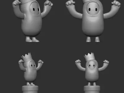  Fall Guys x 2 Fan Art 3D Model Figure - 1 part 3D print model