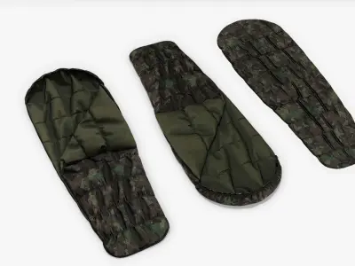 Sleeping Bag Military Low-poly 3D model