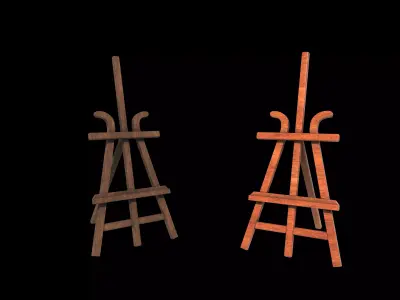  Antique French Mahogany Easel 3D model