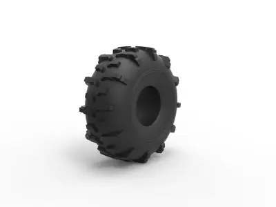 Dirt dragster rear tire 2 Scale 1 to 10 3D print model