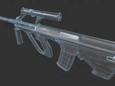 Steyr Aug Low-poly 3D model