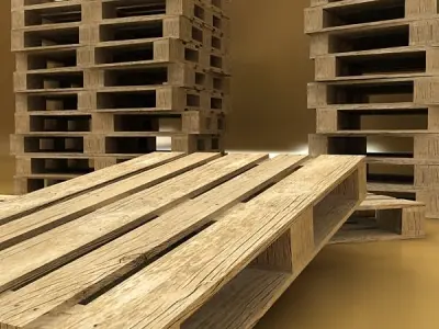 Photorealistic Wood Pallet High Res 3D model