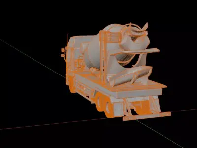 Hino Profia Concrete Mixer Truck 3D model