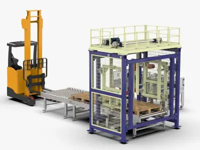 Automatic Cartons Packaging and Palletizing Machine 3D model purchase