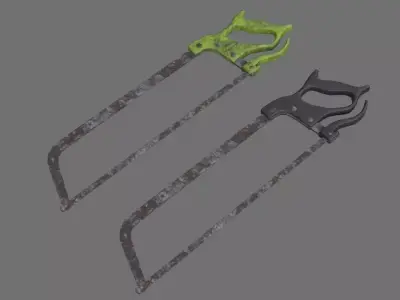 Butcher Hand Saw 1B Low-poly 3D model