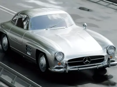 Mercedes-Benz 300SL Gullwing Low-poly 3D model