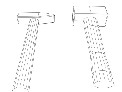 Hammer and chisel Free low-poly 3D model