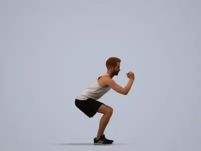 00077Nash003 - Adult Caucasian man exercising in sports 3D model